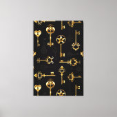 Naadloos patroon met gouden sleutels canvas afdruk (Voorkant)