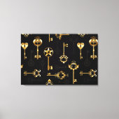 Naadloos patroon met gouden sleutels canvas afdruk (Voorkant)