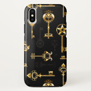 Naadloos patroon met gouden sleutels iPhone XS hoesje