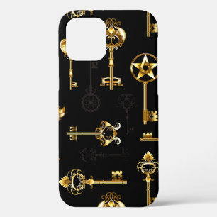 Naadloos patroon met gouden sleutels iPhone 12 pro hoesje