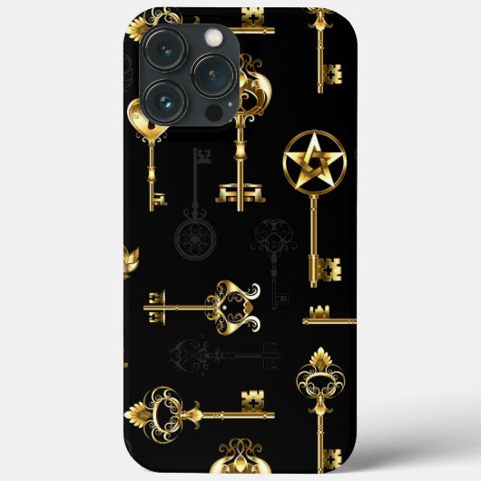 Naadloos patroon met gouden sleutels Case-Mate iPhone case (Achterkant)