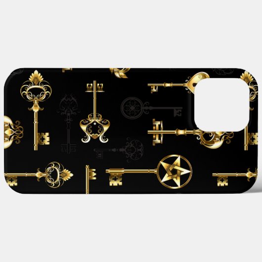 Naadloos patroon met gouden sleutels Case-Mate iPhone case (Achterkant (horizontaal))