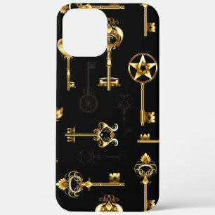 Naadloos patroon met gouden sleutels iPhone 12 pro max hoesje