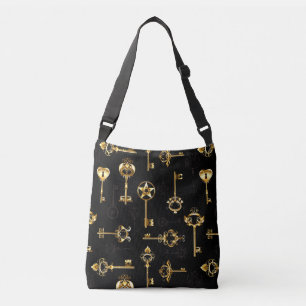Naadloos patroon met gouden sleutels crossbody tas
