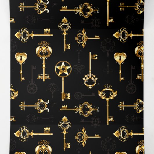 Naadloos patroon met gouden sleutels drieluik aankondiging (Binnenkant midden)