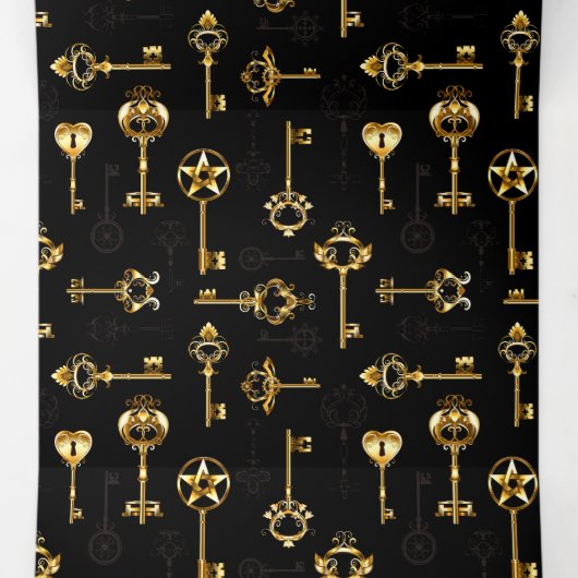 Naadloos patroon met gouden sleutels drieluik kaart (Binnenkant midden)