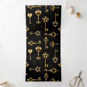 Naadloos patroon met gouden sleutels drieluik uitnodiging (Binnen)