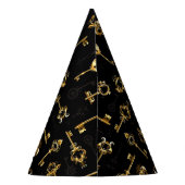 Naadloos patroon met gouden sleutels feesthoedjes (Achterkant)