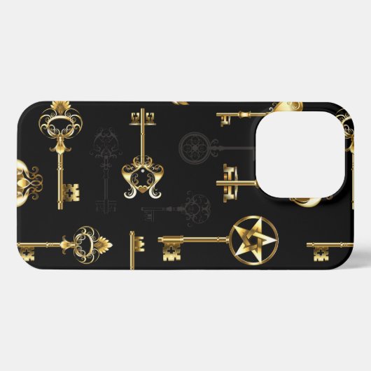 Naadloos patroon met gouden sleutels iPhone hoesje (Achterkant horizontaal)