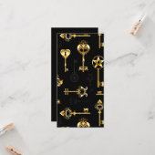 Naadloos patroon met gouden sleutels kaart (Voorkant / Achterkant in situ)