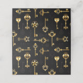 Naadloos patroon met gouden sleutels klantenkaartje (Buitenkant ongevouwen)