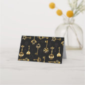 Naadloos patroon met gouden sleutels klantenkaartje (Achterkant)