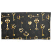 Naadloos patroon met gouden sleutels kussensloop (Voorkant-Links)