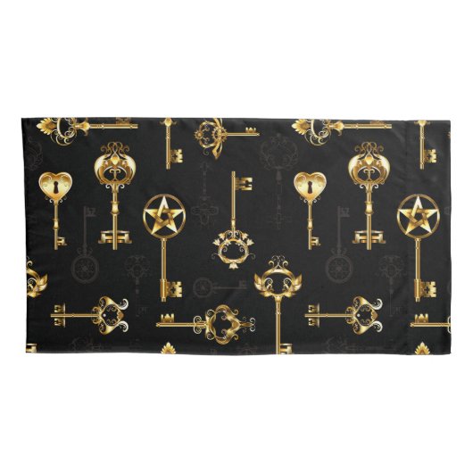 Naadloos patroon met gouden sleutels kussensloop (Achterkant-Rechts)