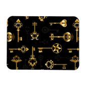 Naadloos patroon met gouden sleutels magneet (Horizontaal)