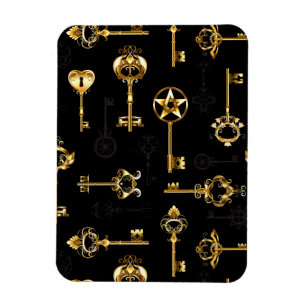 Naadloos patroon met gouden sleutels magneet