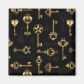 Naadloos patroon met gouden sleutels magneet (Voorkant)