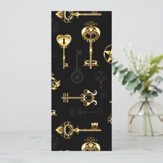 Naadloos patroon met gouden sleutels menu (Staand voorkant)