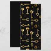 Naadloos patroon met gouden sleutels menu (Voorkant / Achterkant)