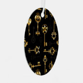 Naadloos patroon met gouden sleutels metalen ornament (Voorkant Rechts)