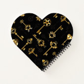 Naadloos patroon met gouden sleutels notitieboek (Achterkant)