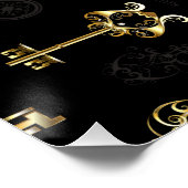 Naadloos patroon met gouden sleutels perfect poster (Hoek)