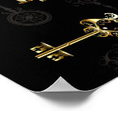 Naadloos patroon met gouden sleutels poster (Hoek)