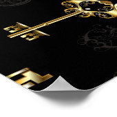 Naadloos patroon met gouden sleutels poster (Hoek)