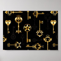 Naadloos patroon met gouden sleutels