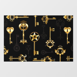 Naadloos patroon met gouden sleutels raamsticker