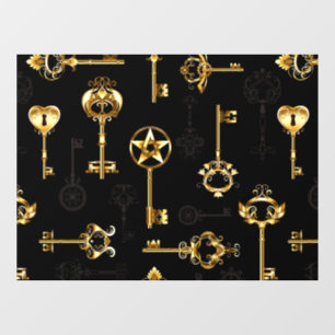 Naadloos patroon met gouden sleutels raamsticker