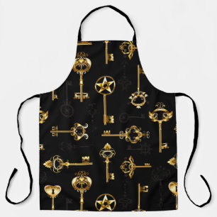 Naadloos patroon met gouden sleutels schort