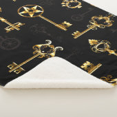 Naadloos patroon met gouden sleutels sherpa deken (3/4)
