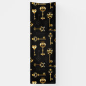 Naadloos patroon met gouden sleutels spandoek (Verticaal)