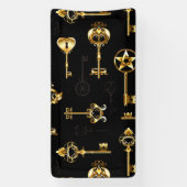 Naadloos patroon met gouden sleutels spandoek (Verticaal)
