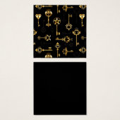 Naadloos patroon met gouden sleutels vierkante visitekaartjes (Voorkant /achterkant)