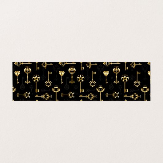 Naadloos patroon met gouden sleutels visitekaartjes (Buitenkant ongevouwen)