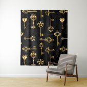 Naadloos patroon met gouden sleutels wandkleed (In situ)