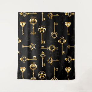 Naadloos patroon met gouden sleutels wandkleed