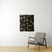 Naadloos patroon met gouden sleutels wandkleed (In situ)