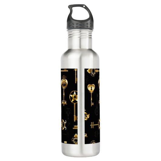 Naadloos patroon met gouden sleutels waterfles (Achterkant)