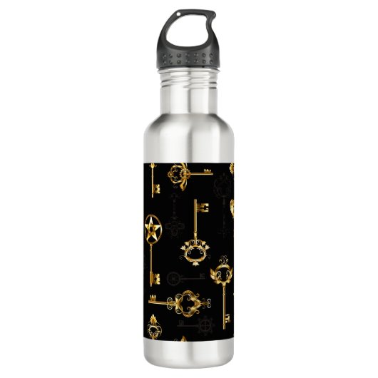 Naadloos patroon met gouden sleutels waterfles (Voorkant)