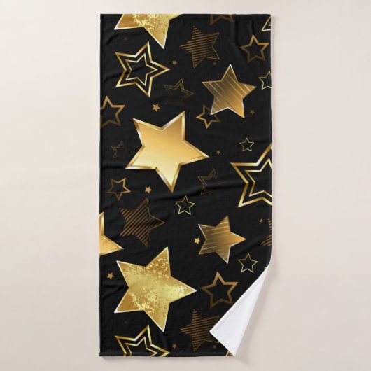 Naadloos patroon met gouden sterren badhanddoek (Badhanddoek)