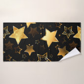 Naadloos patroon met gouden sterren badhanddoek (Badhanddoek)