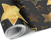 Naadloos patroon met gouden sterren cadeaupapier (Rol Hoek)