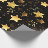 Naadloos patroon met gouden sterren cadeaupapier (Hoek)