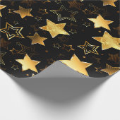 Naadloos patroon met gouden sterren cadeaupapier (Hoek)