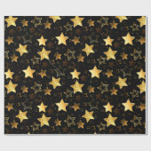Naadloos patroon met gouden sterren cadeaupapier (Vlak)