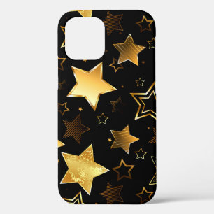 Naadloos patroon met gouden sterren iPhone 12 pro hoesje