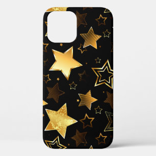 Naadloos patroon met gouden sterren iPhone 12 pro hoesje